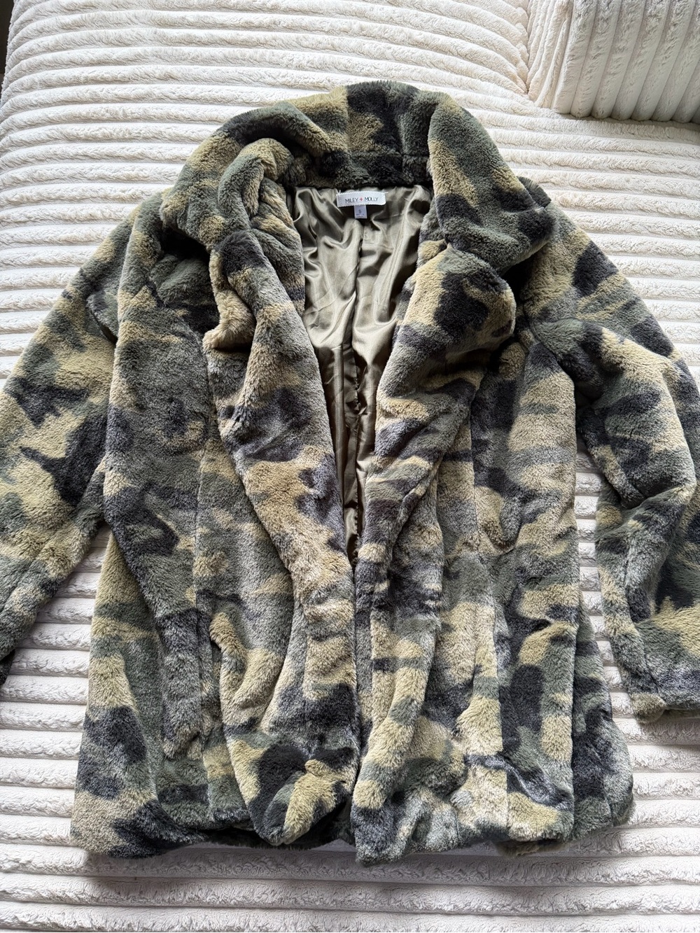 Faux Fur Camouflage Coat